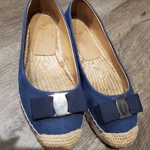 Authentic Salvatore Ferragamo denim espadrilles